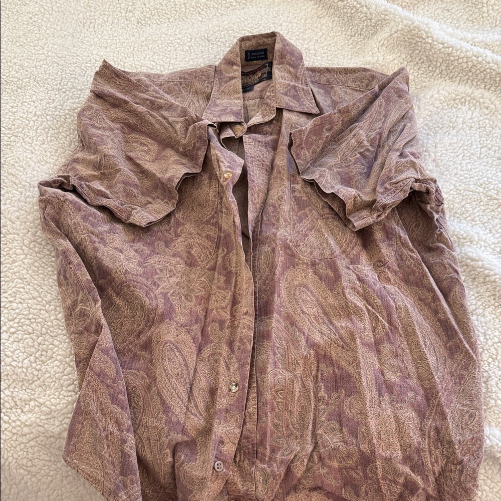Ralph Lauren Black Label Purple and Tan Paisley Shirt